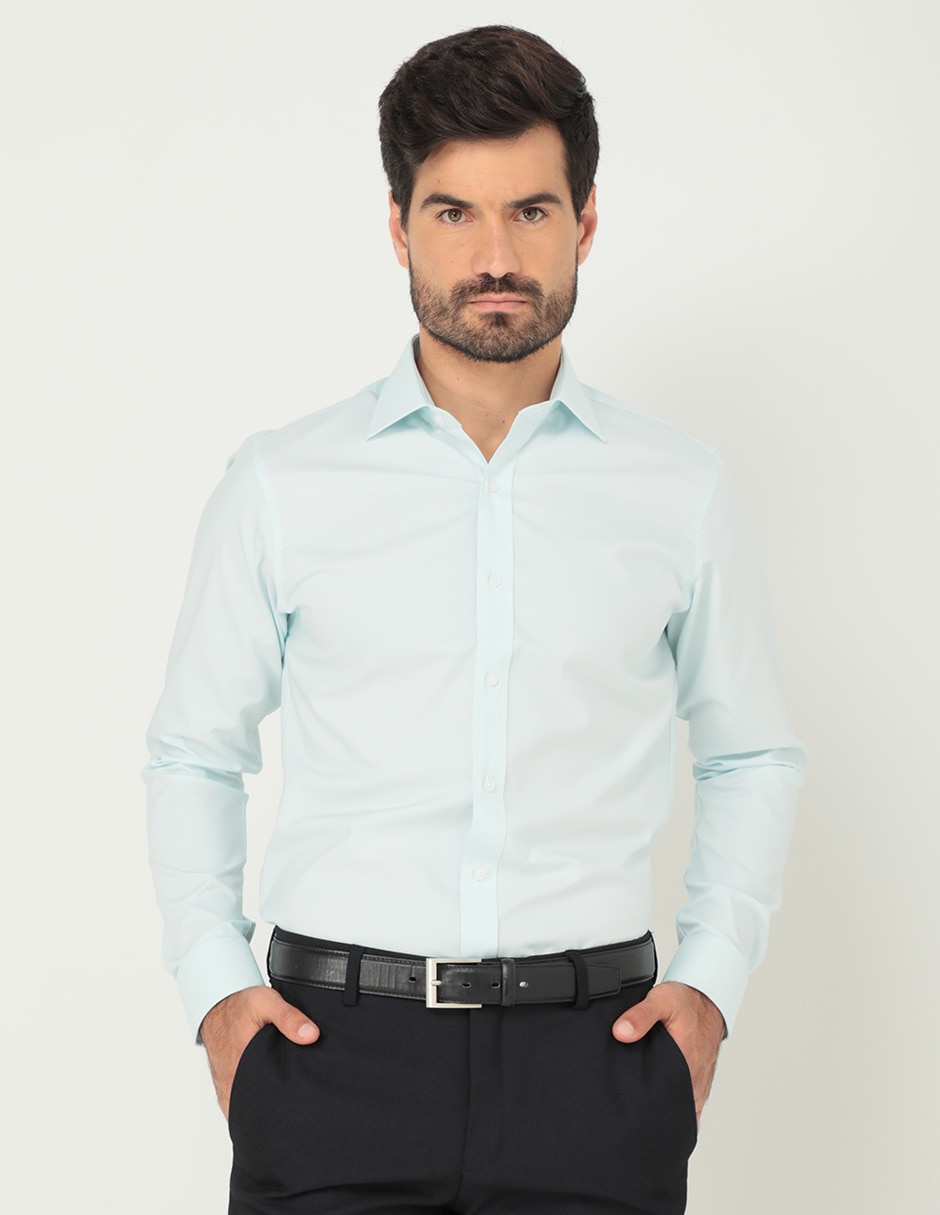 Camisa formal manga larga para hombre