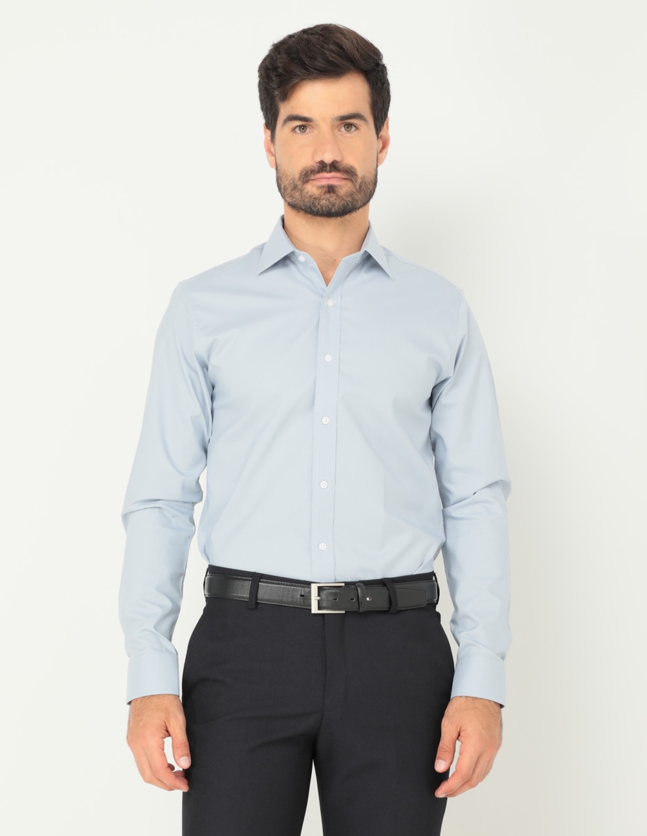 Camisa formal manga larga para hombre