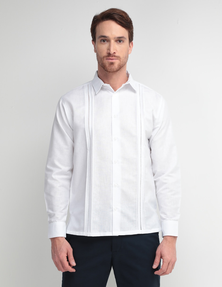 Guayabera manga larga para hombre