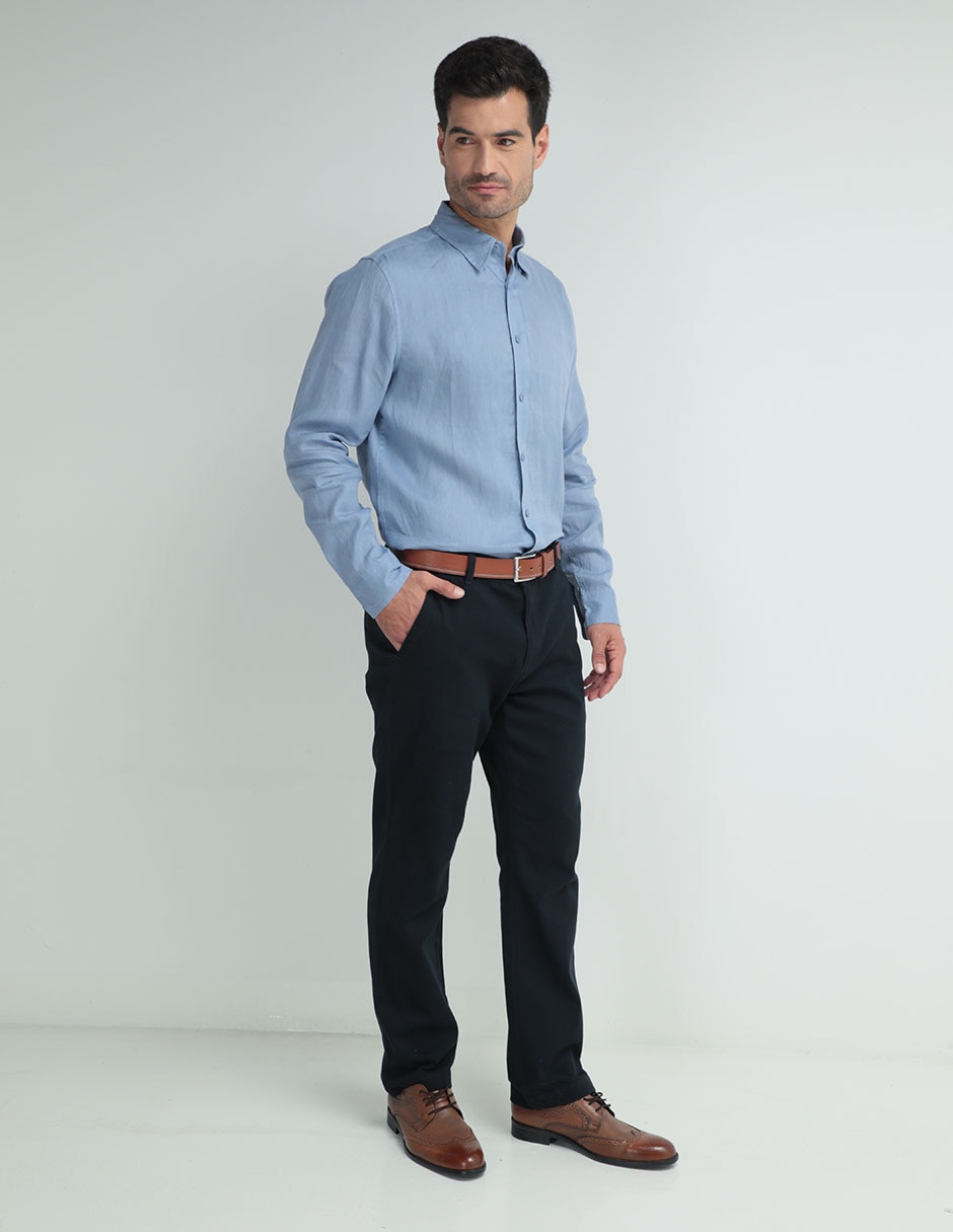 Camisa casual manga larga para hombre