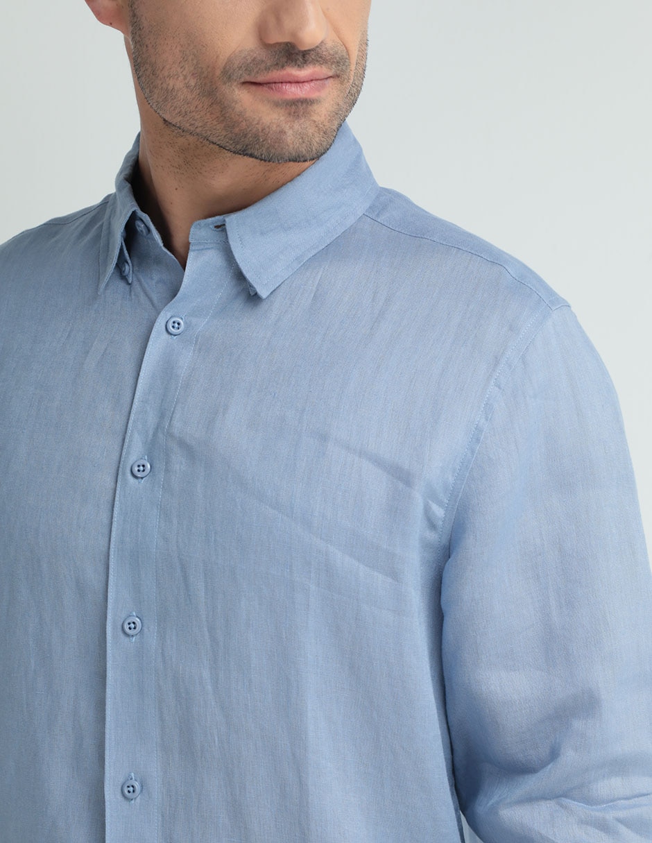 Camisa casual manga larga para hombre