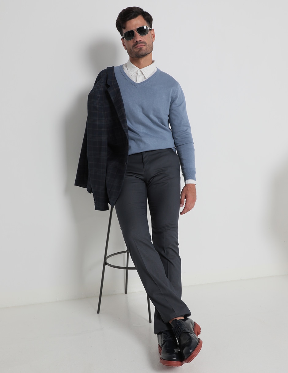 Suéter cuello v para hombre 3