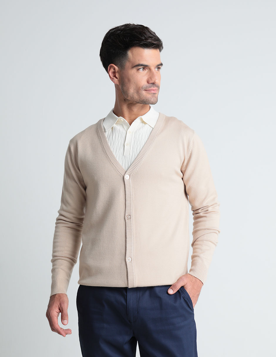 Suéter cuello v para hombre 1