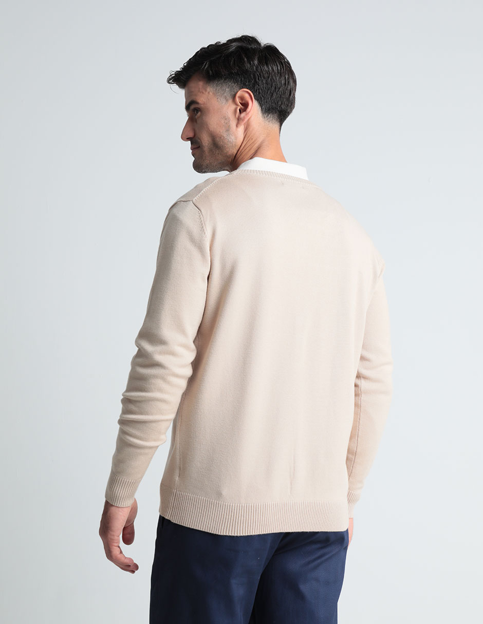 Suéter cuello v para hombre 4