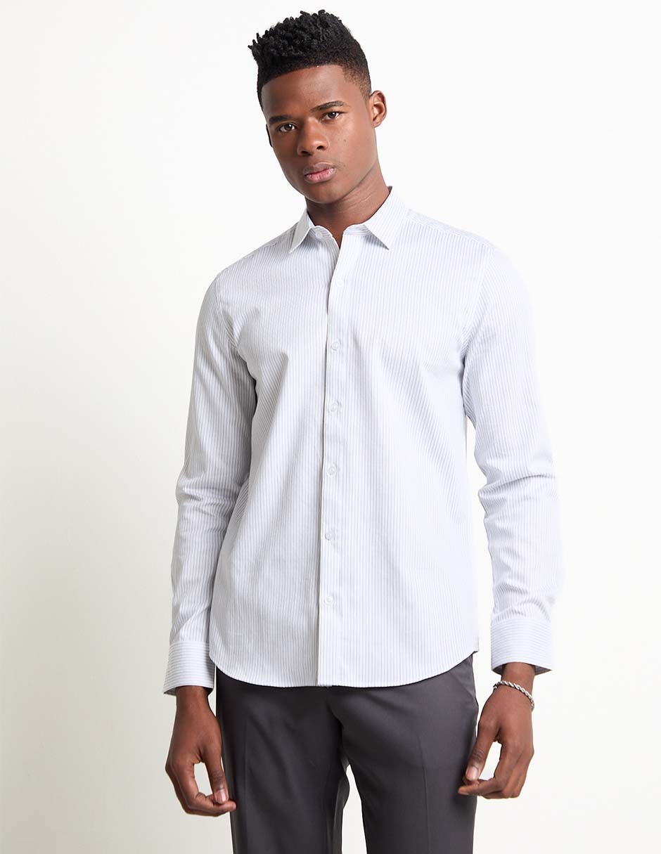 Camisa casual de algodón manga larga para hombre