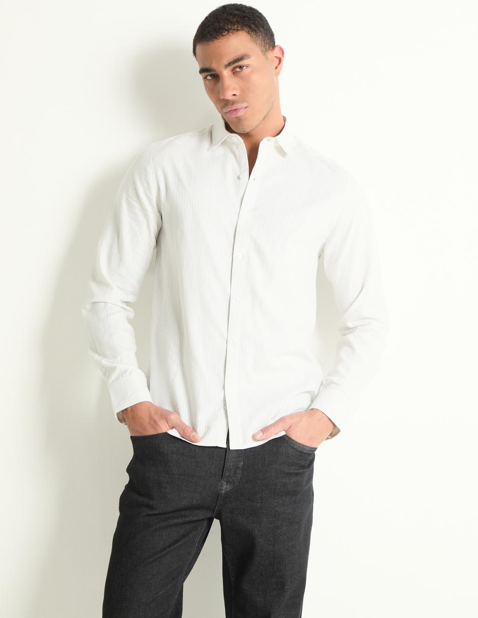 Camisa casual de algodón manga larga para hombre
