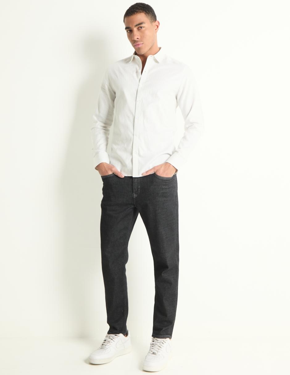 Camisa casual de algodón manga larga para hombre
