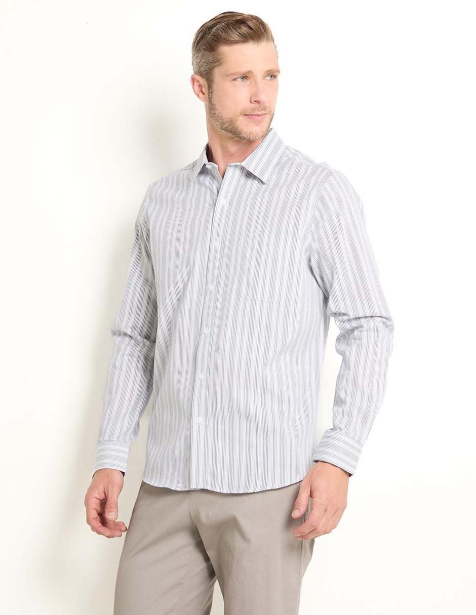 Camisa formal manga larga para hombre 1
