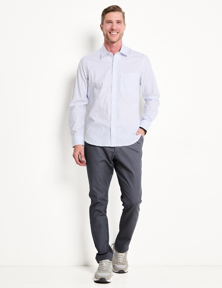 Camisa casual de algodón manga larga para hombre