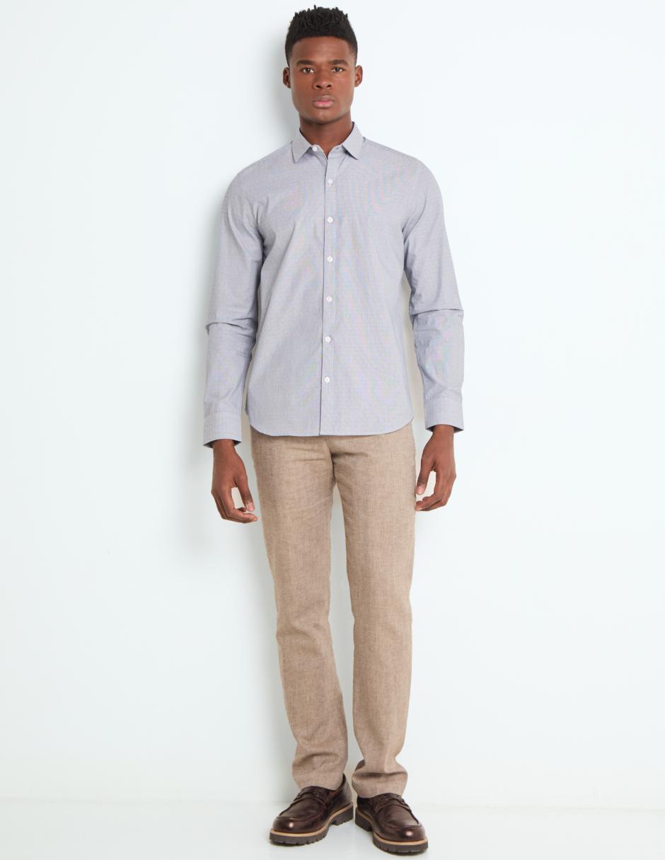 Camisa casual manga larga para hombre