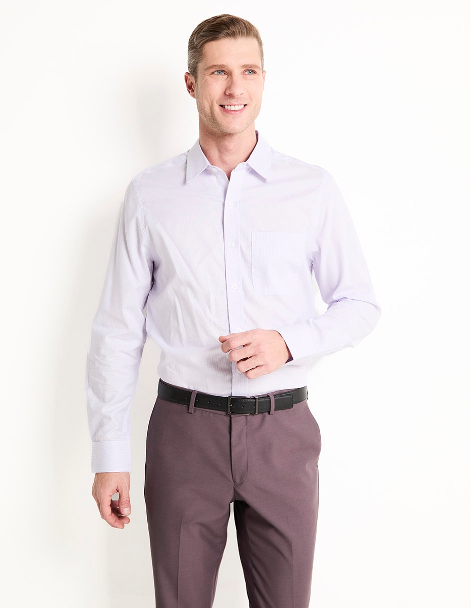 Camisa formal de algodón manga larga para hombre 1