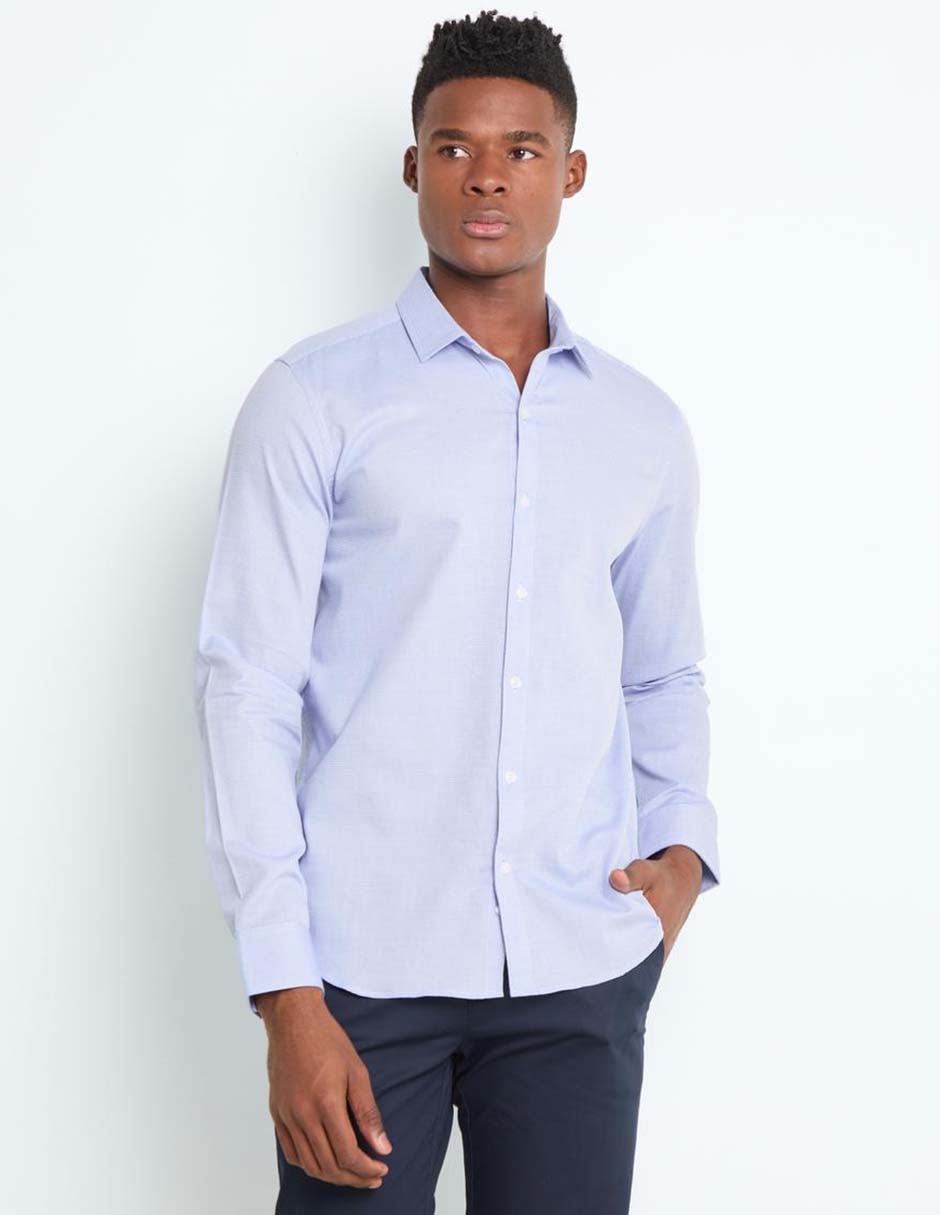Camisa casual de algodón manga larga para hombre Camisa casual de algodón manga larga para hombre