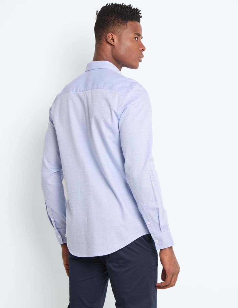 Camisa casual de algodón manga larga para hombre