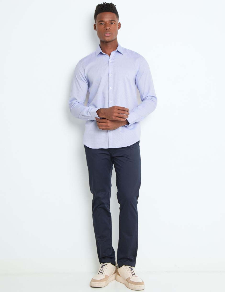 Camisa casual de algodón manga larga para hombre