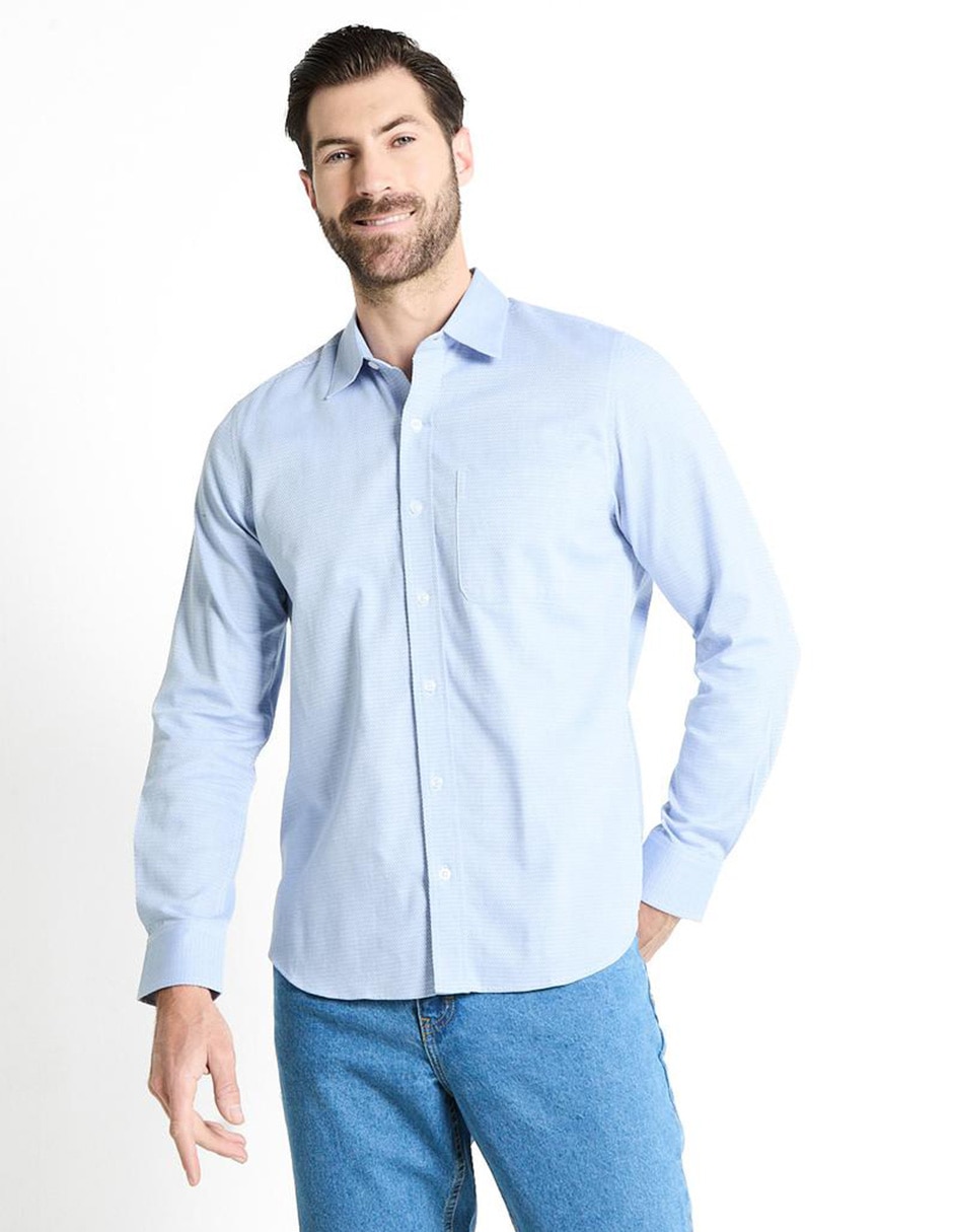 Camisa business casual de algodón manga larga para hombre Camisa business casual de algodón manga larga para hombre