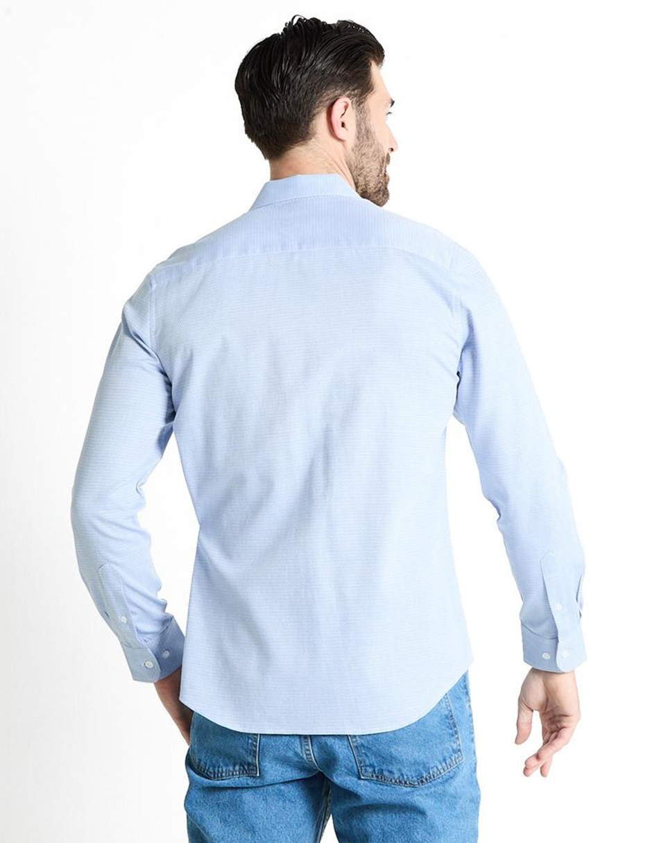 Camisa business casual de algodón manga larga para hombre 4