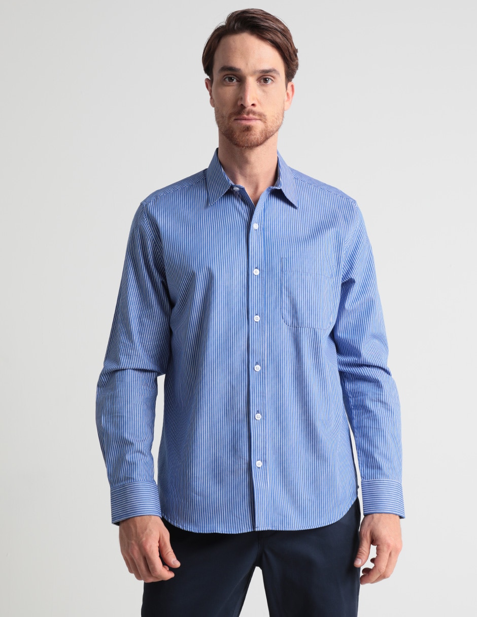 Camisa casual de algodón manga larga para hombre Camisa casual de algodón manga larga para hombre