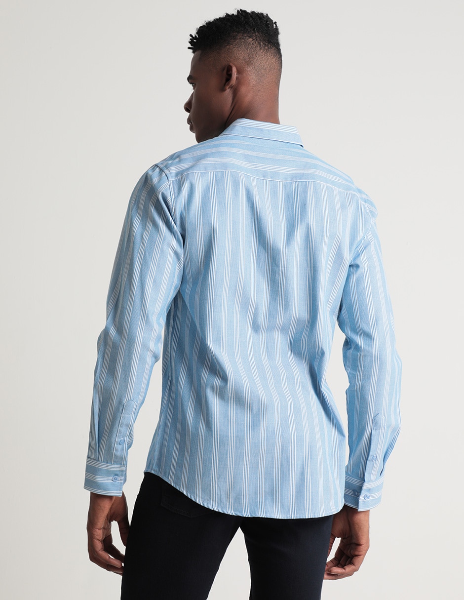 Camisa formal manga larga para hombre 4