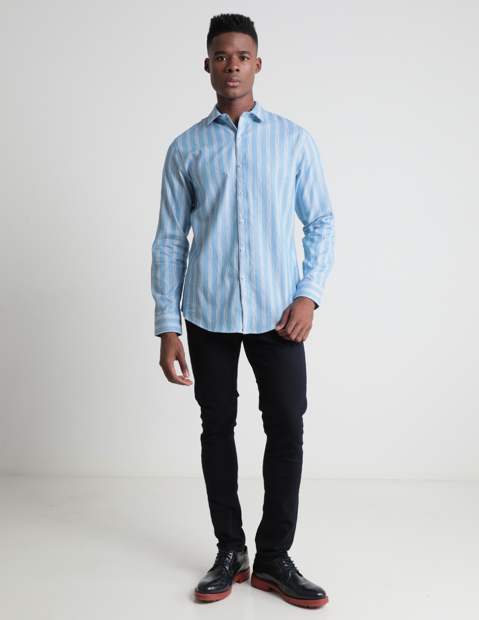 Camisa formal manga larga para hombre 3
