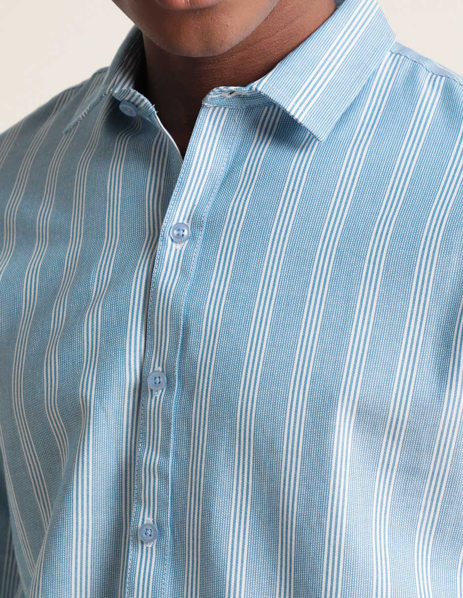 Camisa formal manga larga para hombre 2