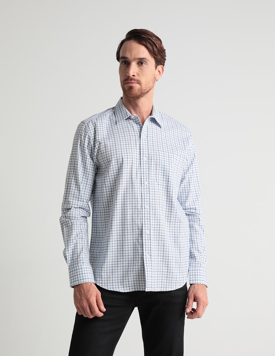 Camisa casual de algodón manga larga para hombre Camisa casual de algodón manga larga para hombre
