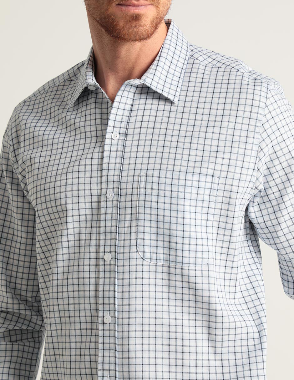 Camisa casual de algodón manga larga para hombre