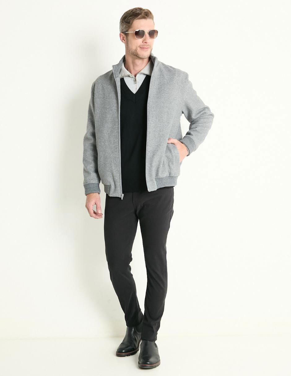 Chamarra casual cuello con cierre para hombre 3