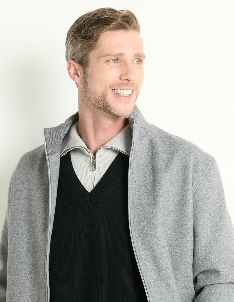 Chamarra casual cuello con cierre para hombre 4