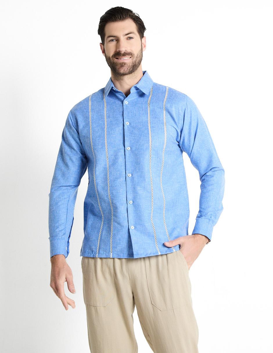 Guayabera manga larga para hombre