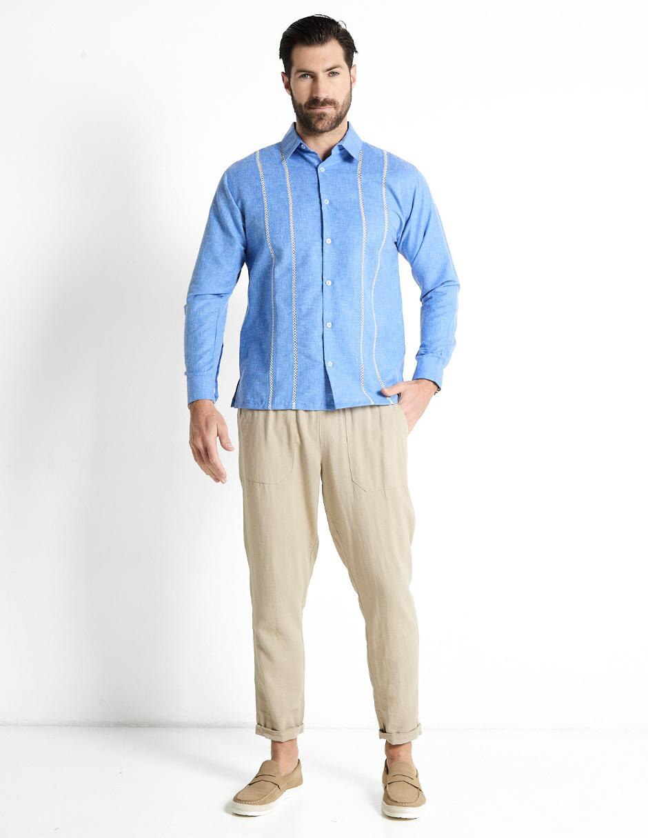 Guayabera manga larga para hombre 3