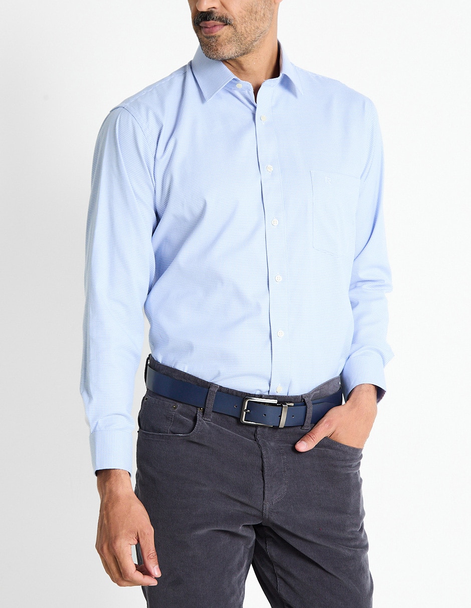Camisa business casual manga larga para hombre 2