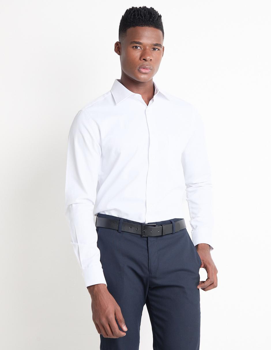 Camisa formal de algodón manga larga para hombre