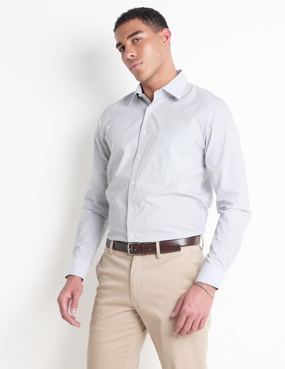 Camisa casual de algodón manga larga para hombre