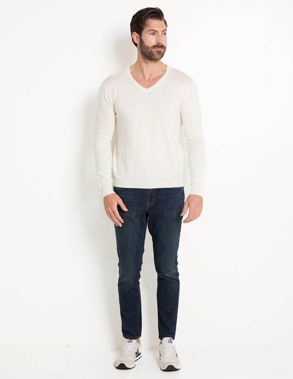 Suéter cuello v para hombre 3