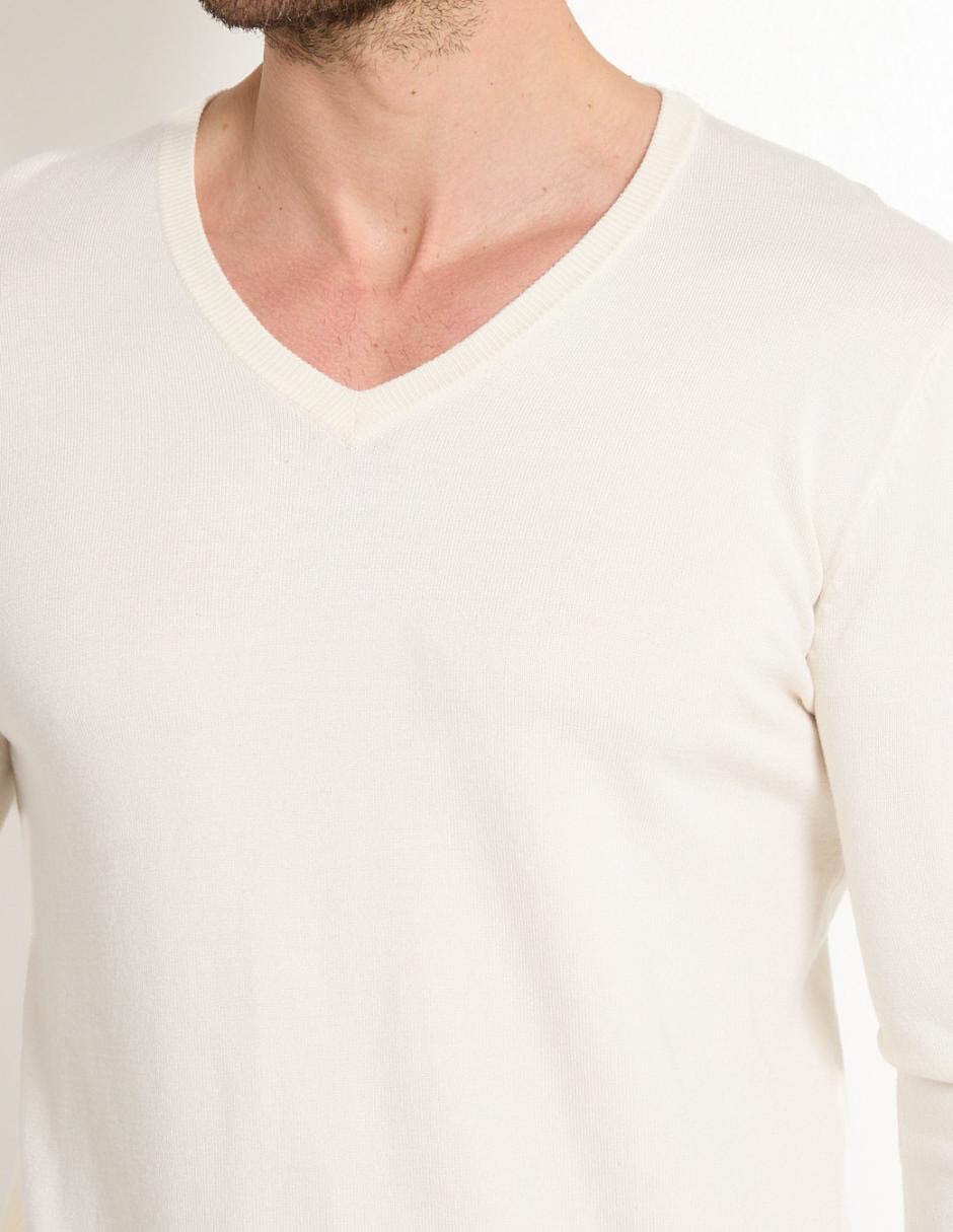 Suéter cuello v para hombre 4