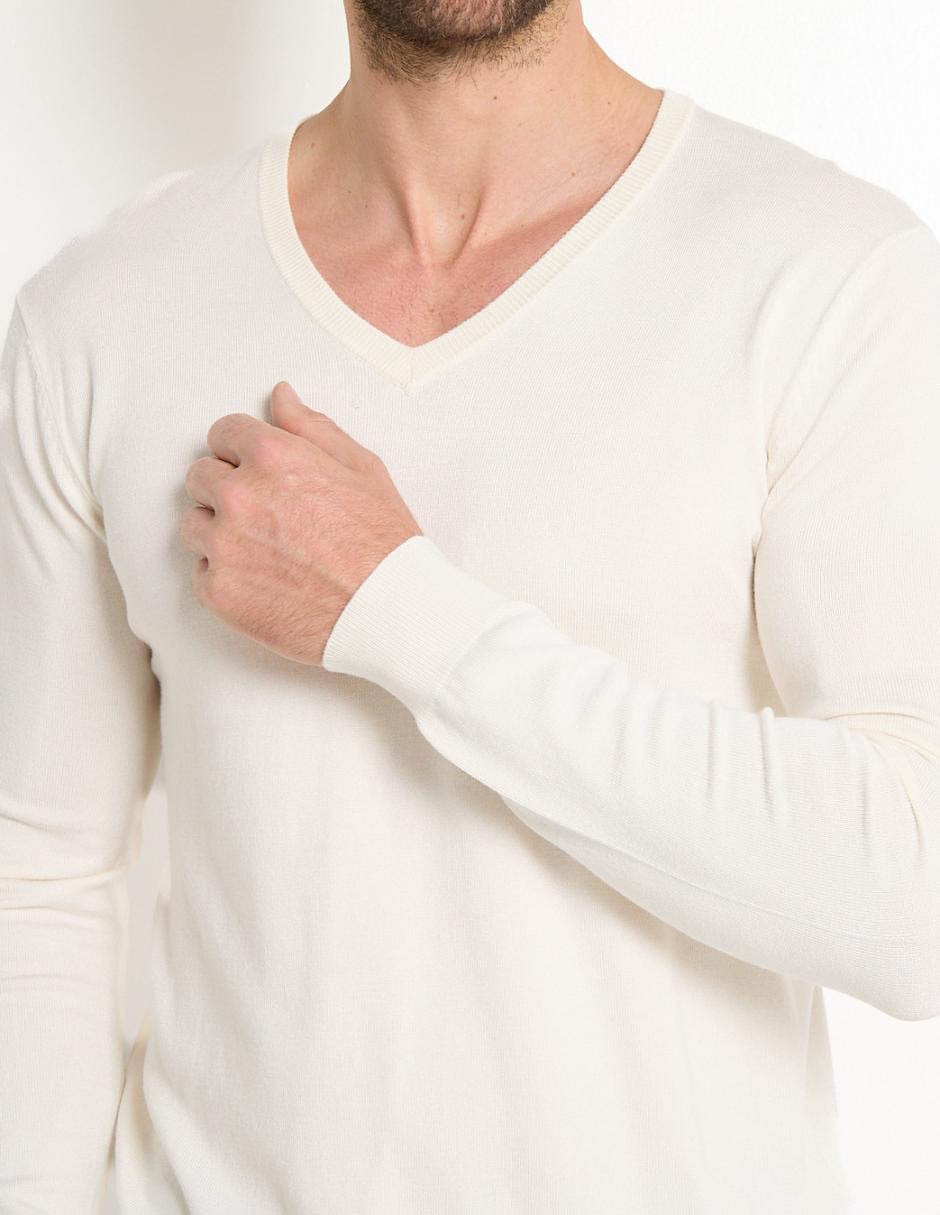 Suéter cuello v para hombre 5