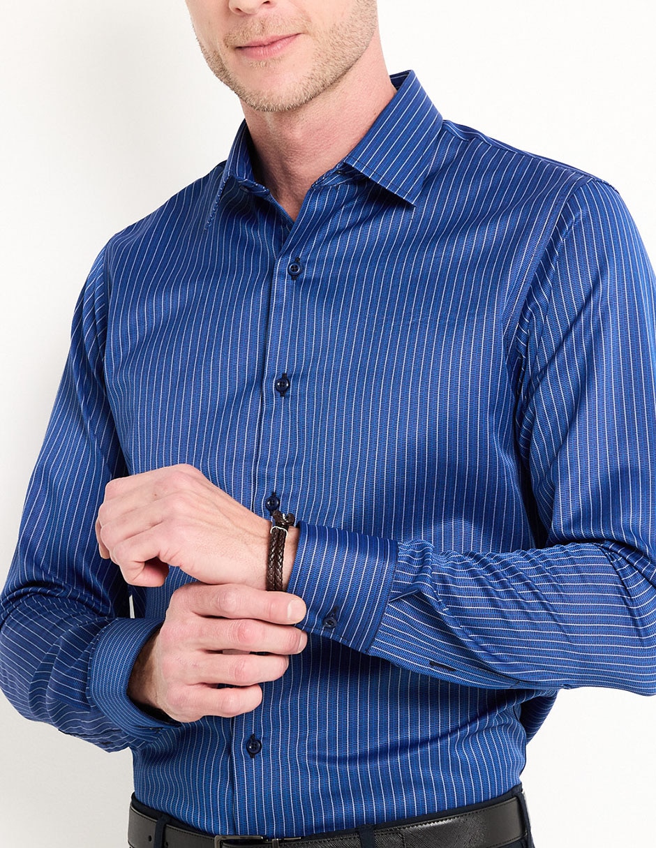 Camisa formal de algodón manga larga para hombre 2