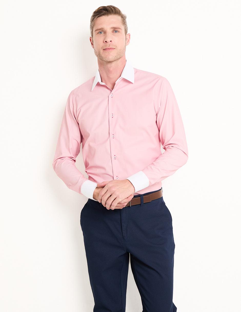 Camisa formal de algodón manga larga para hombre