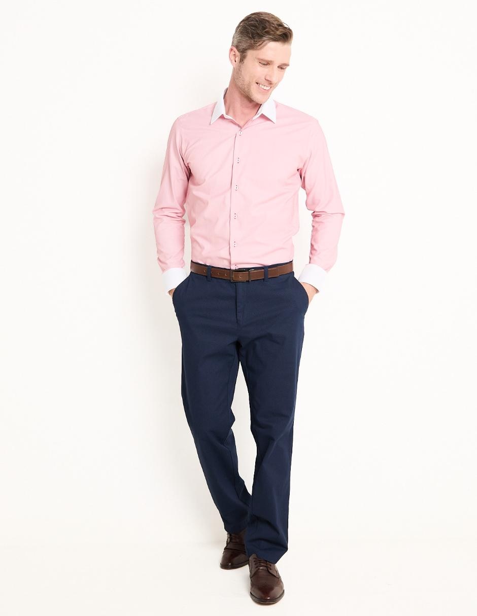 Camisa formal de algodón manga larga para hombre