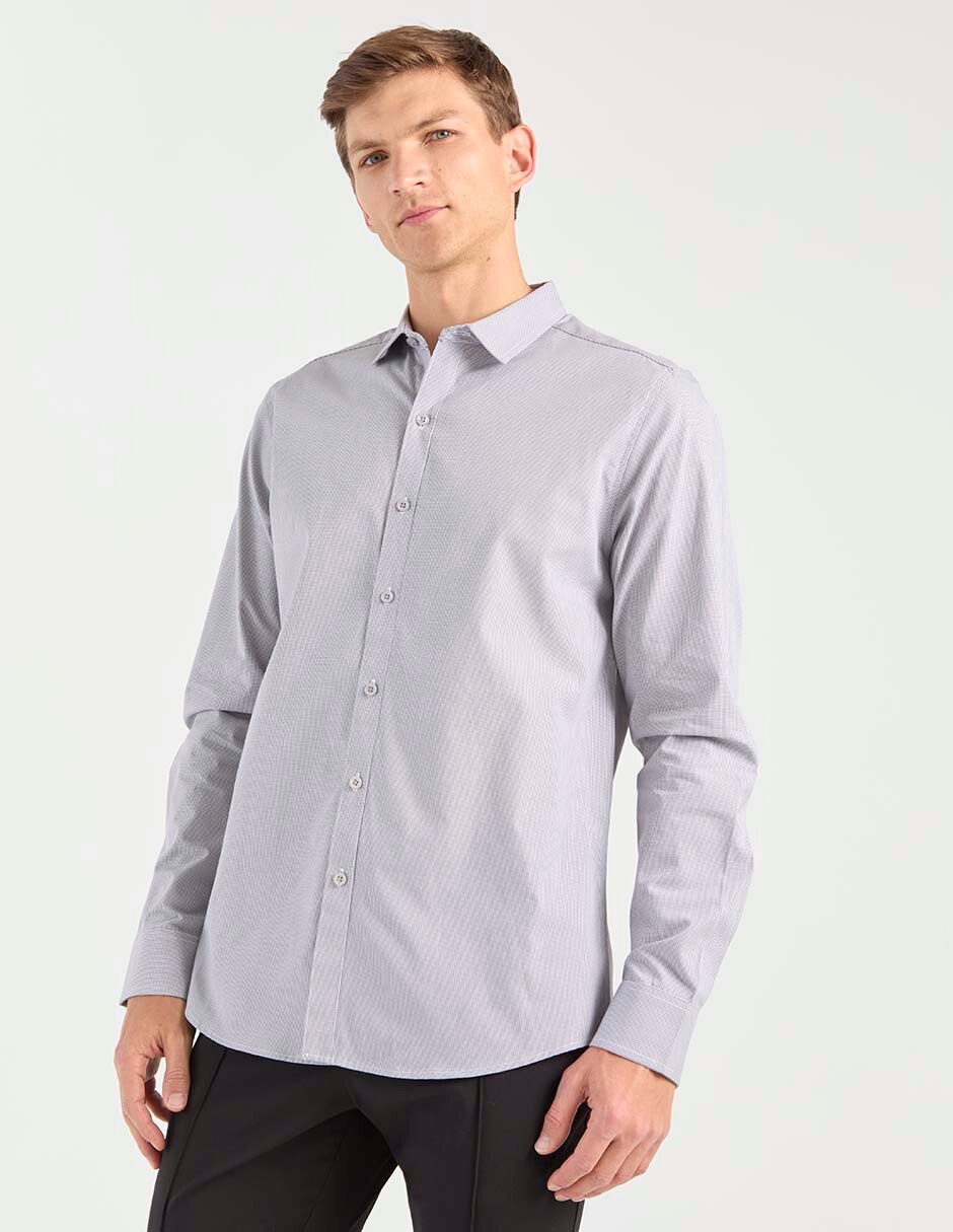 Camisa business casual de algodón manga larga para hombre Camisa business casual de algodón manga larga para hombre