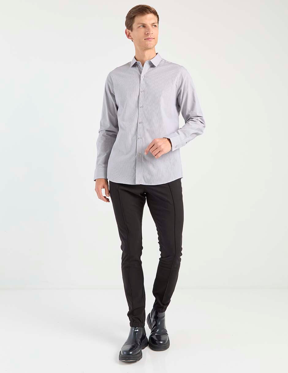 Camisa business casual de algodón manga larga para hombre 3