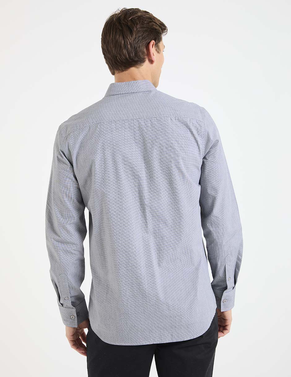 Camisa formal de algodón manga larga para hombre 4