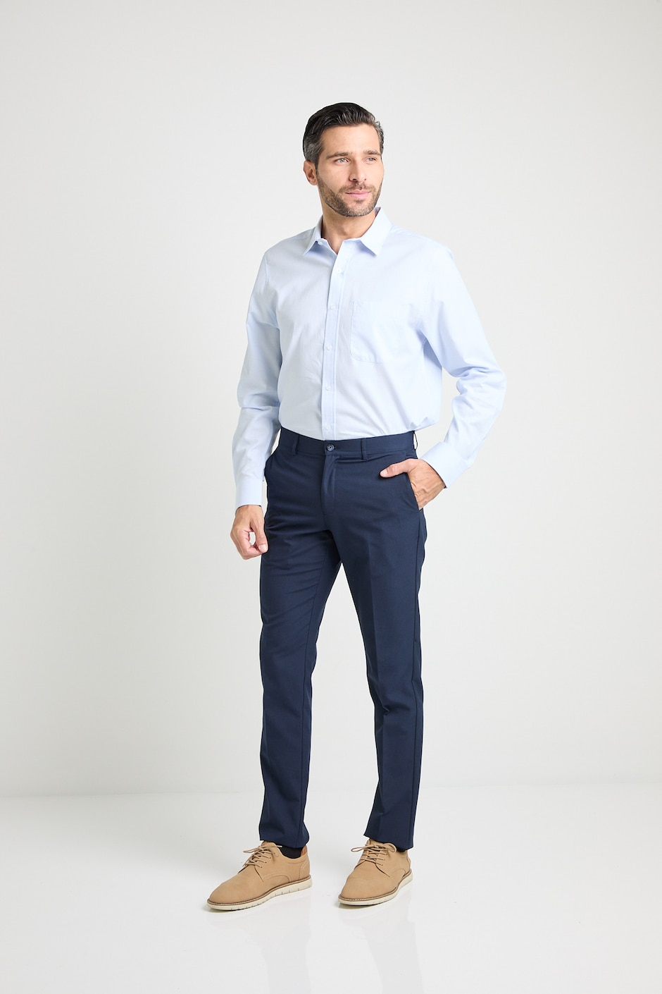 Camisa casual manga larga para hombre