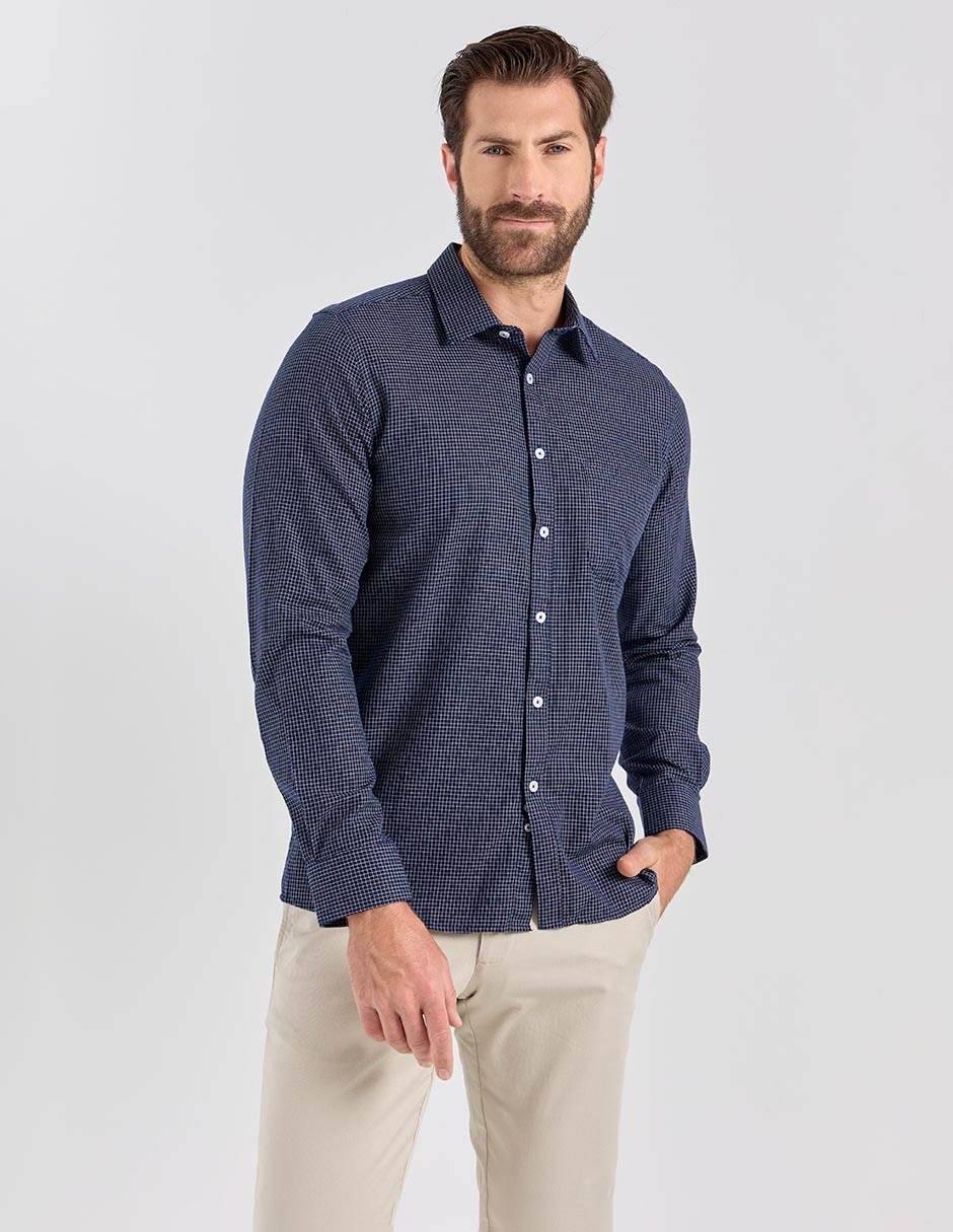 Camisa casual Gianfranco Dunna de algodón manga larga para hombre