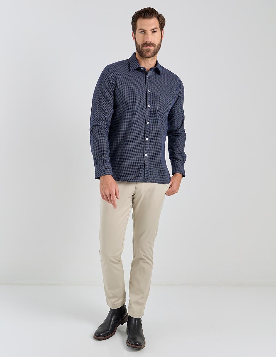 Camisa casual Gianfranco Dunna de algodón manga larga para hombre