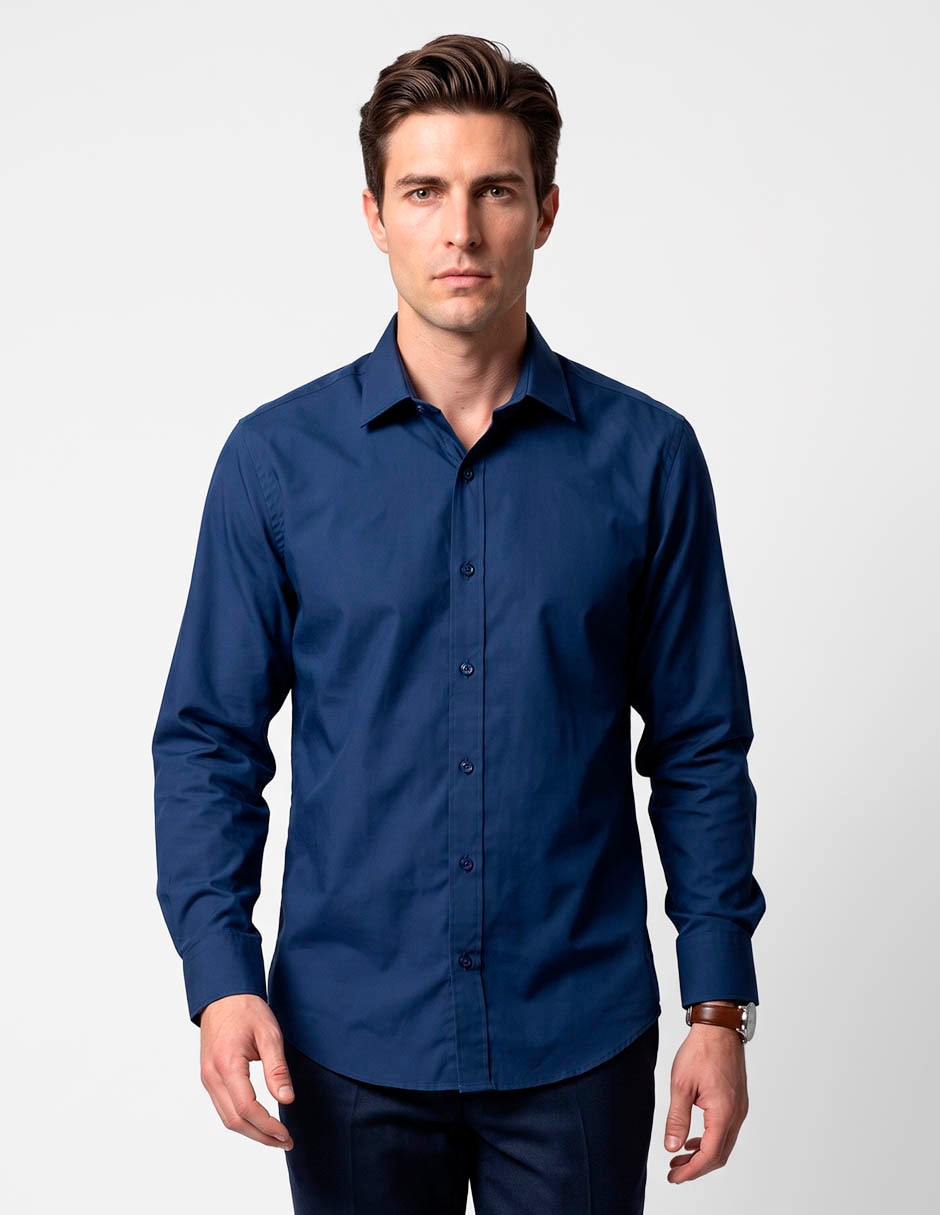 Camisa casual de algodón manga larga para hombre Camisa casual de algodón manga larga para hombre