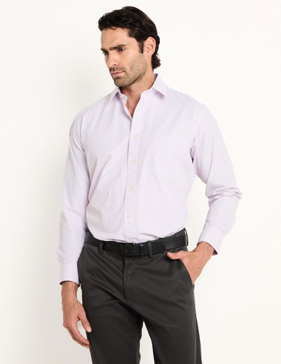 Camisa business casual de algodón manga larga para hombre