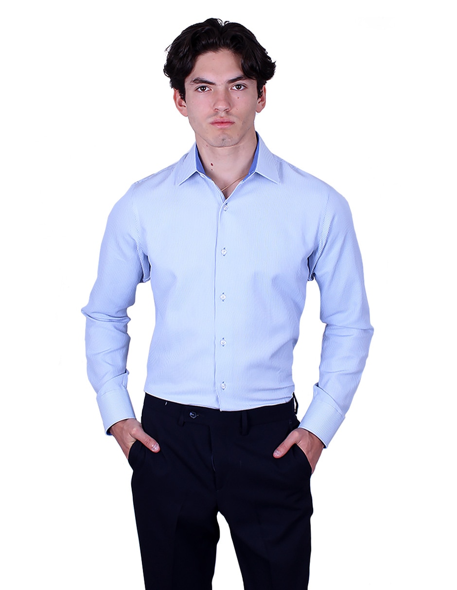 Camisa formal manga larga para hombre