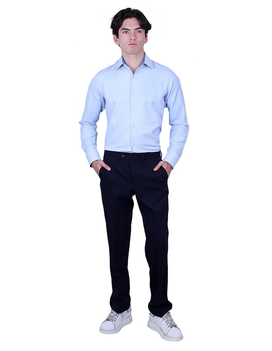 Camisa formal manga larga para hombre 4