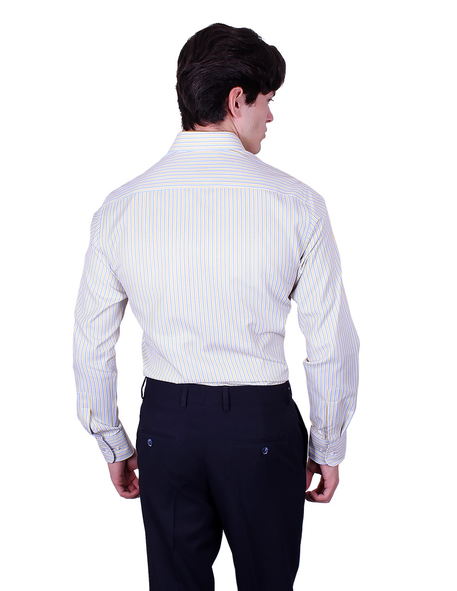 Camisa formal manga larga para hombre 4